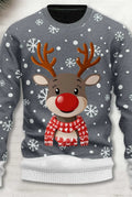 Festive Knit Sweater in Gray — front view