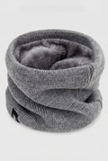 Fleece-Lined Neck Gaiter in Gray — studio front
