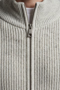 Gray Light Heather Grey Ribbed Zip-up Cardigan - Photo 3