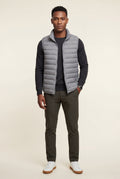 Gray Lightweight High Collar Padded Vest with Slim Silhouette - Padded vests - Photo 9