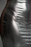 Gray Liquid Metallic Bodycon Maxi Dress with Cami Straps - Bodycon dress - Photo 6