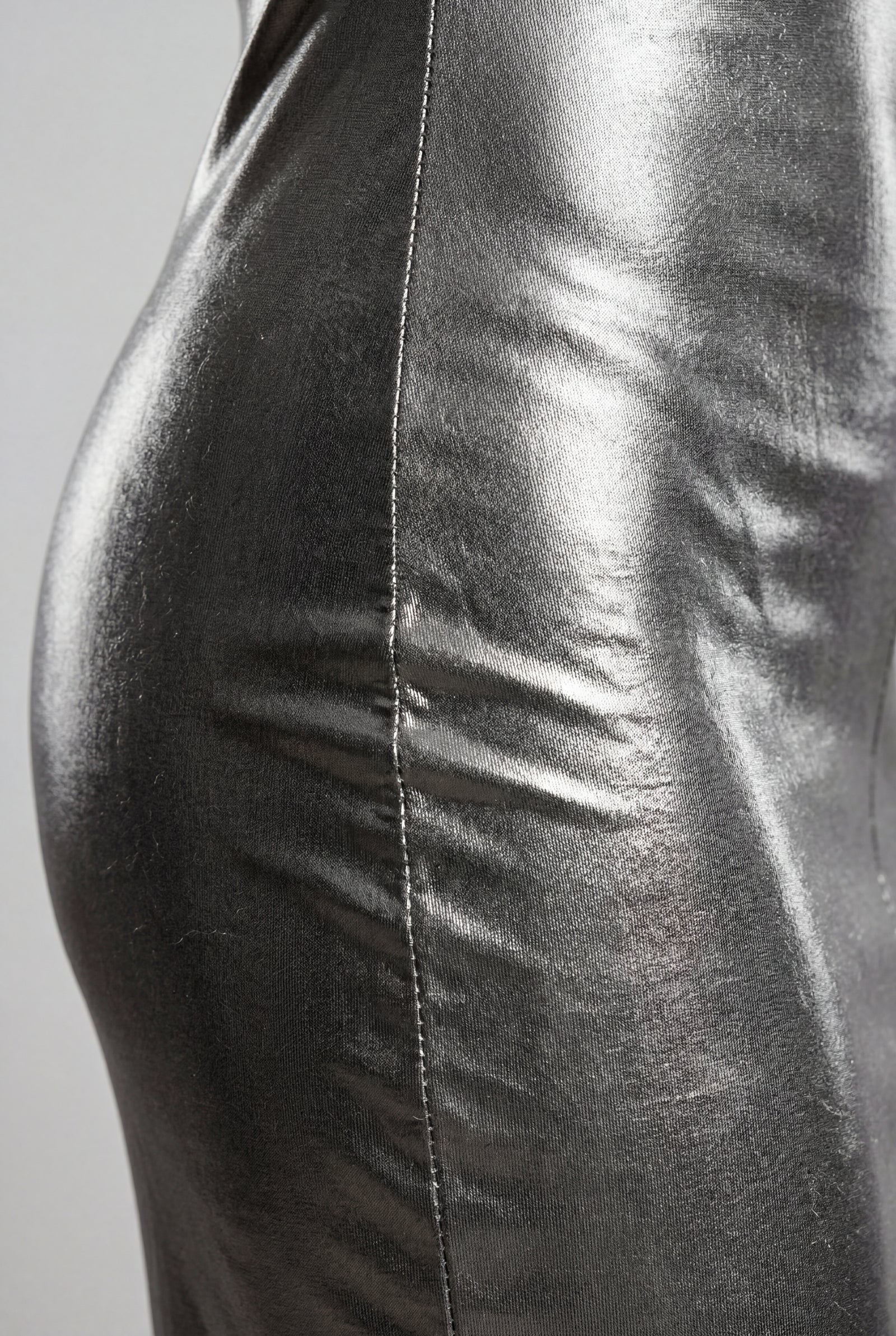 Gray Liquid Metallic Bodycon Maxi Dress with Cami Straps - Bodycon dress - Photo 8