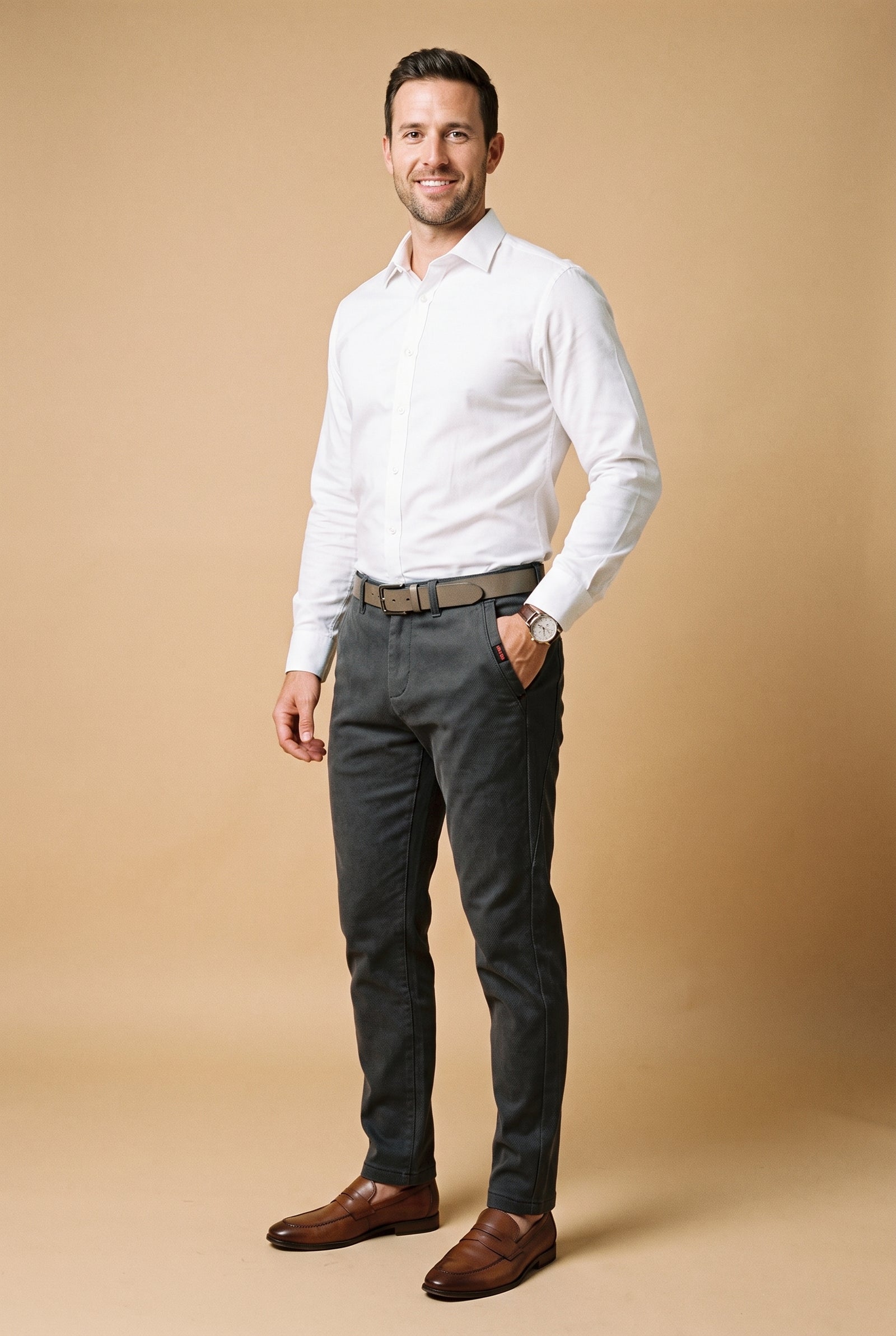 Men's Chinos Regular Fit in Gray — primary studio