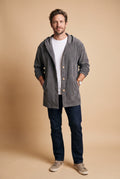 Men's Hoodie Jacket Relaxed Fit in Gray — studio fullbody