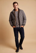 Men's Jacket Quilted Fleece-Lined in Gray — main studio