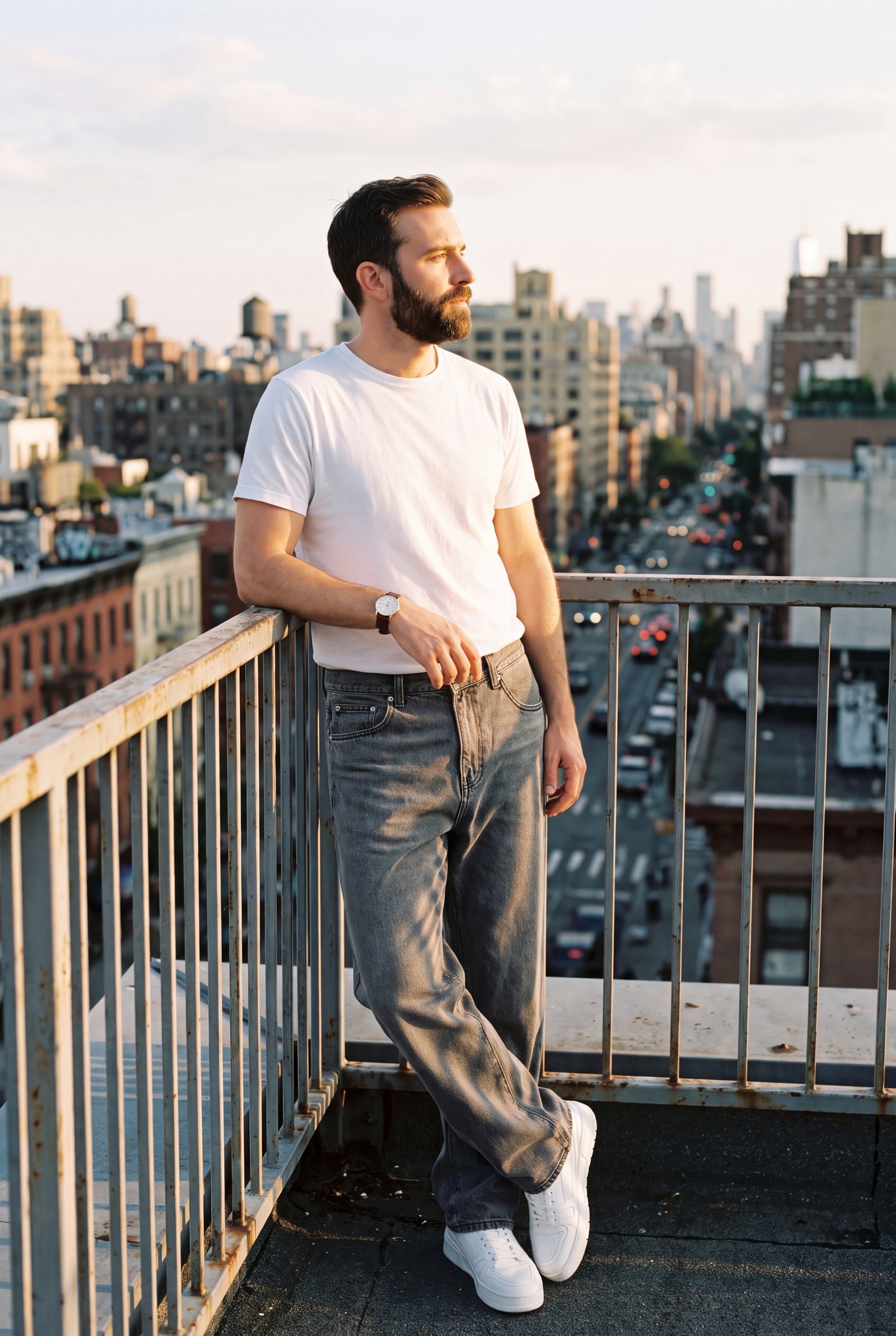 Men's Jeans Relaxed Fit in Gray — secondary lifestyle urban