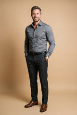 Men's Shirt Slim Fit in Gray — primary studio