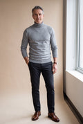 Men's Sweater Turtleneck Classic Fit in Gray — primary studio