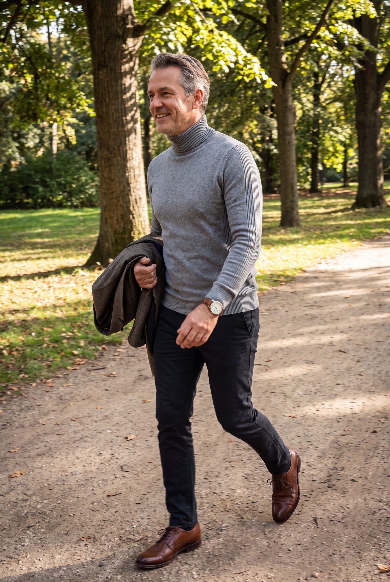 Men's Sweater Turtleneck Classic Fit in Gray — secondary ugc