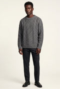 Gray Men's Cable Crew Neck Classic Fit Sweater - Long sleeve sweater - Photo 3