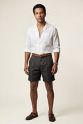 Black Men's Pleated Front Tailored Above-Knee Shorts - Casual shorts - Photo 1