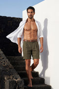 Green Men's Pleated Front Tailored Above-Knee Shorts - Casual shorts - Photo 13