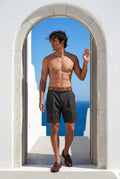 Black Men's Pleated Front Tailored Above-Knee Shorts - Casual shorts - Photo 21