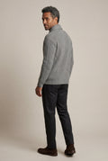 Gray Men's Ribbed Shawl Collar Button-Up Cardigan Grey - Photo 2