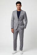 Gray Modern Fit Tailored Two Piece Suit with Notch Lapel Jacket - Photo 2