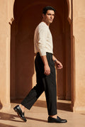 Black Pleated Straight Leg Tailored Dress Trousers - Straight leg trousers - Photo 5