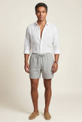 Gray Relaxed Drawstring Above-knee Casual Shorts - Photo 1