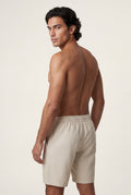 Beige Relaxed Drawstring Above-knee Casual Shorts - Photo 5