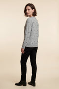 Gray Relaxed Fit Polka Dot Crewneck Sweater - Relaxed sweater - Photo 3