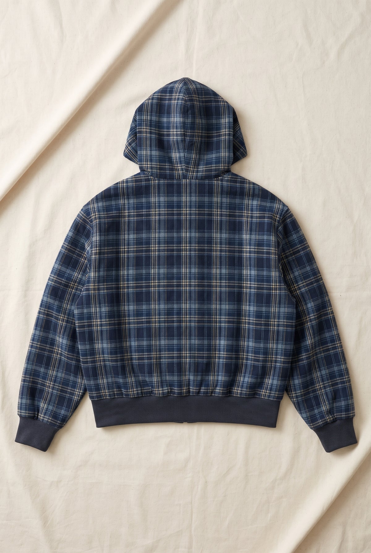 Reversible Cropped Zip Hoodie in Gray — studio angle