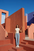 White Ribbed Mock Neck Sleeveless Top with Curved Hem - Mock neck tops - Photo 18