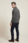 Gray Shawl Collar Cable Button Cardigan - Knit cardigans - Photo 2
