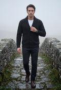 Black Shawl Collar Cable Button Cardigan - Knit cardigans - Photo 9