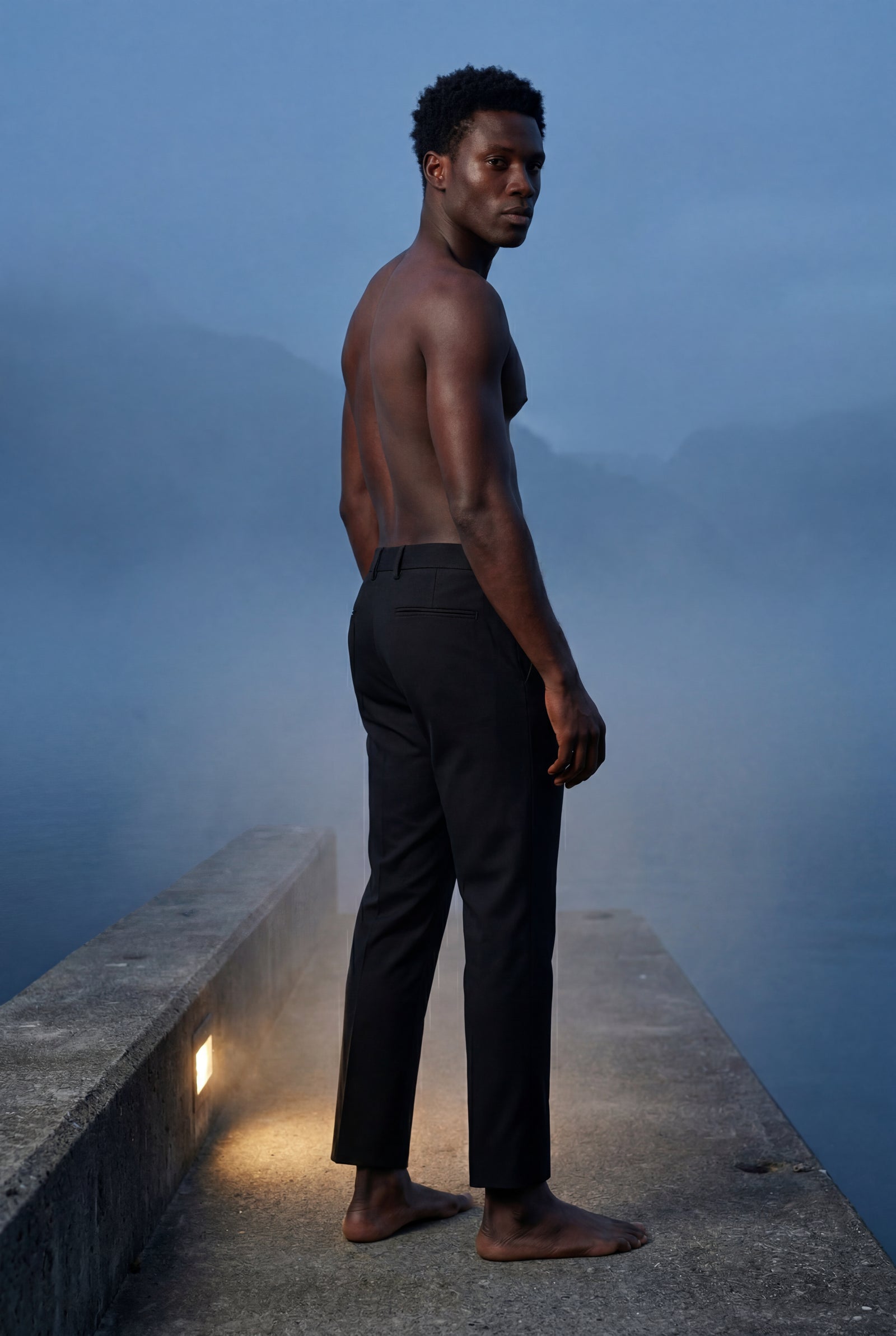 Black Slim Fit Mid Grey Tailored Trousers with Tapered Leg - Slim fit trousers - Photo 11