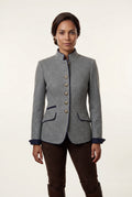 Gray Structured Riding Jacket with Contrast Piping - Structured jacket - Photo 5
