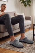 Suede Mule Slippers in Gray — lifestyle