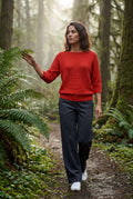 Red Textured Relaxed Fit 3/4 Sleeve Knitted Sweater - Photo 33