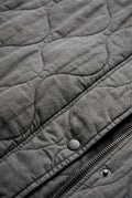 Gray Washed Charcoal Quilted Bomber Jacket with Ribbed Trim - Bomber jackets - Photo 3