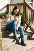 Women's Ankle Boots Vintage Style in Gray — lifestyle shot