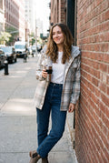 Women's Hooded Plaid Jacket in Gray — urban lifestyle