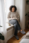 Women's Slippers Teddy Plush in Gray — lifestyle shot
