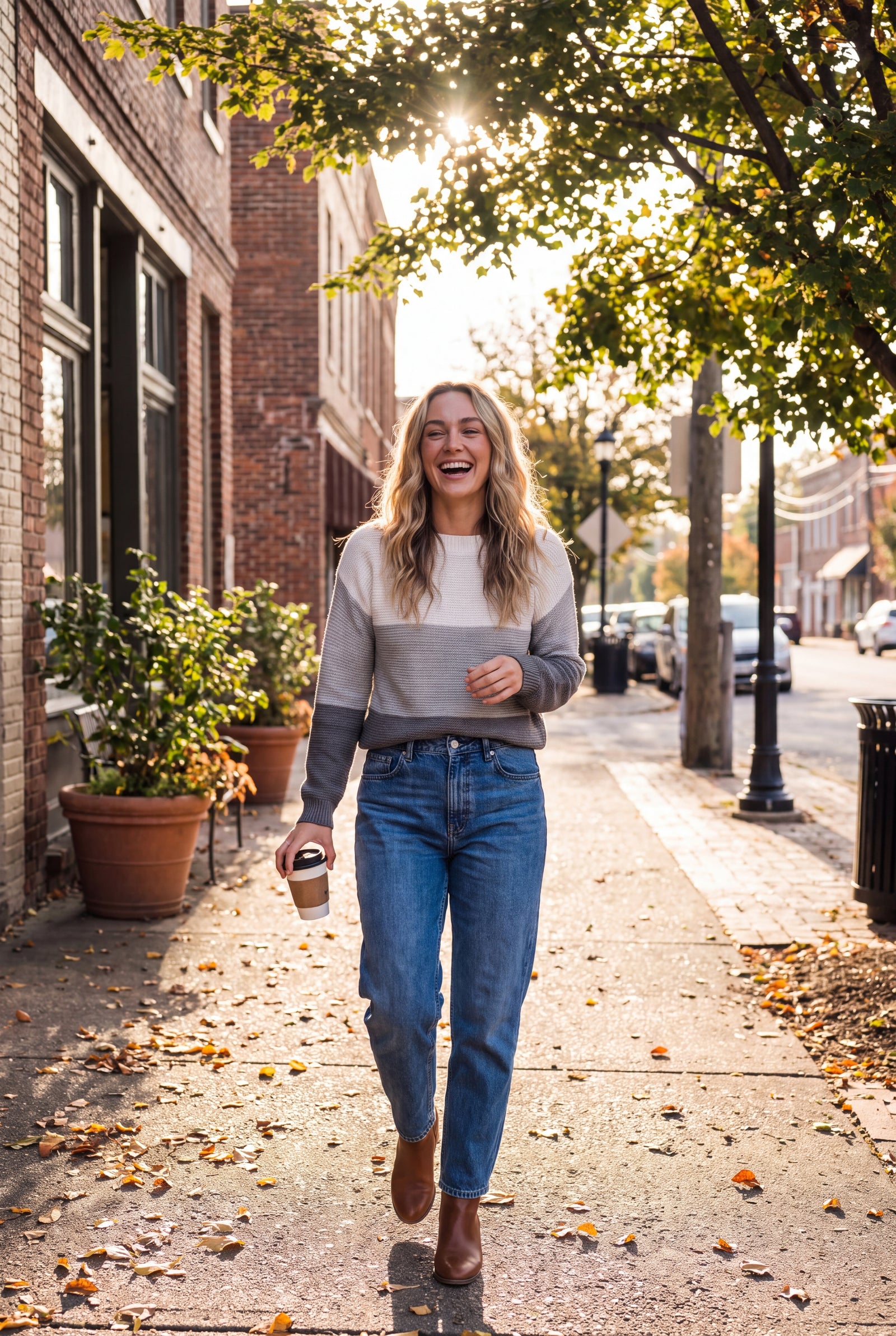 Women's Sweater Ombre Relaxed Fit in Gray — secondary lifestyle