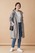 Women's Windbreaker Oversized Hooded in Gray — primary