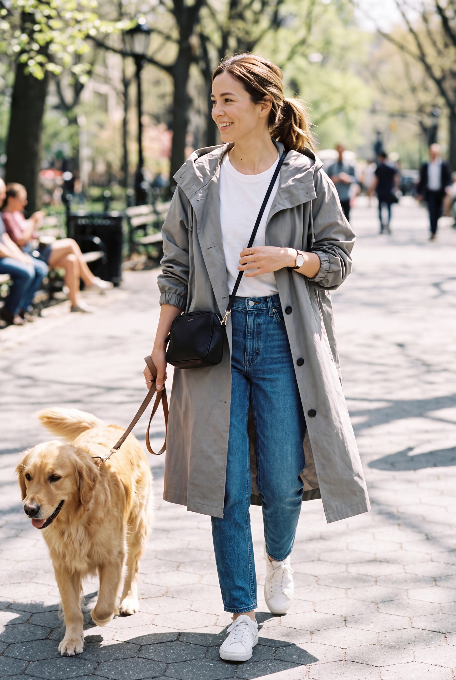 Women's Windbreaker Oversized Hooded in Gray — secondary