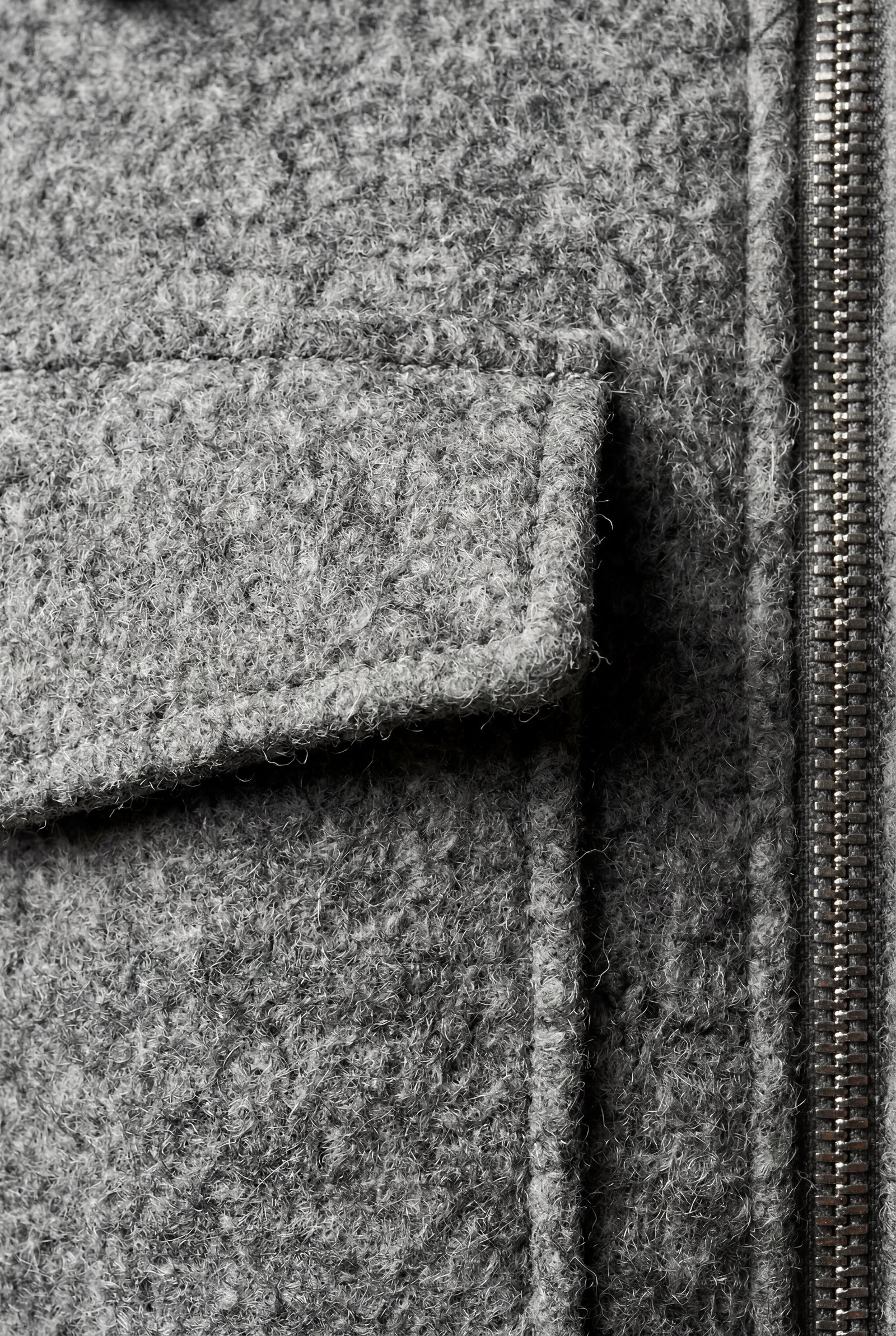 Gray Women's Boxy Cropped Zip Up Jacket with Flap Pockets - Photo 5