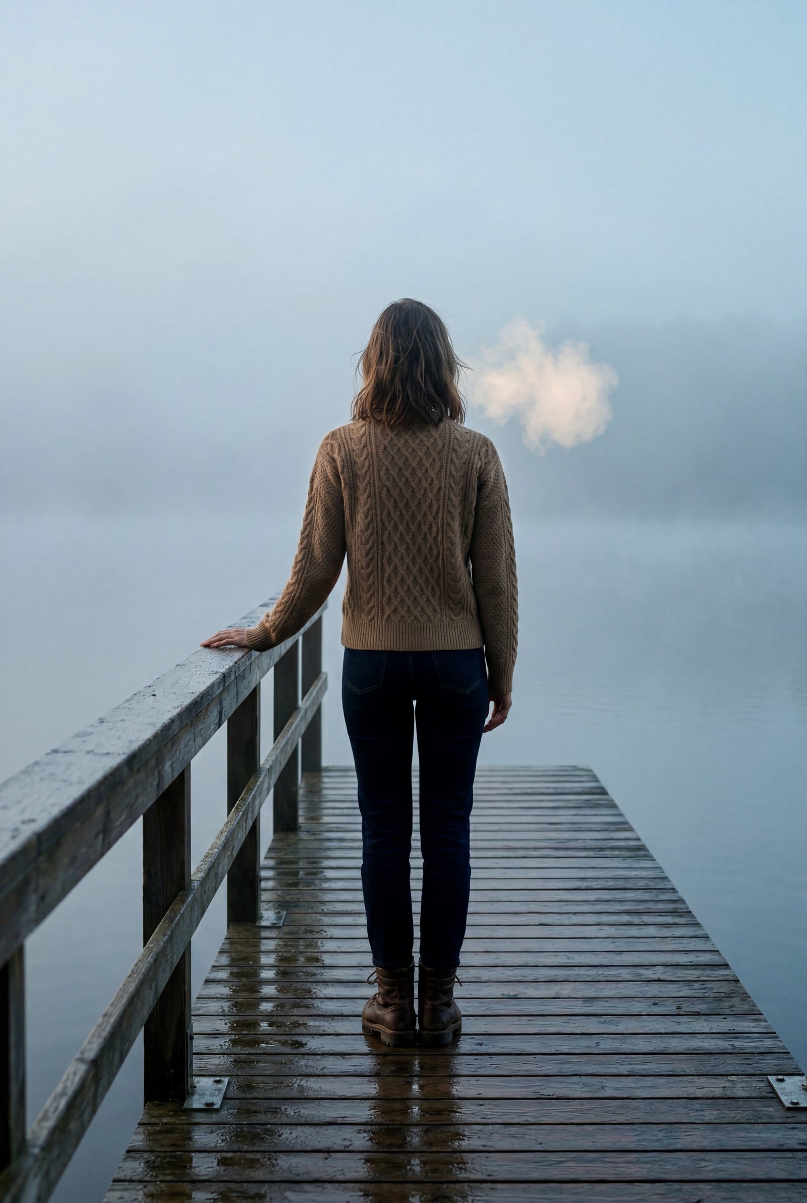 Brown Women's Chunky Cable Crew Neck Sweater - Sweaters - Photo 15