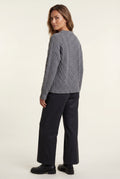 Gray Women's Chunky Cable Crew Neck Sweater - Sweaters - Photo 2