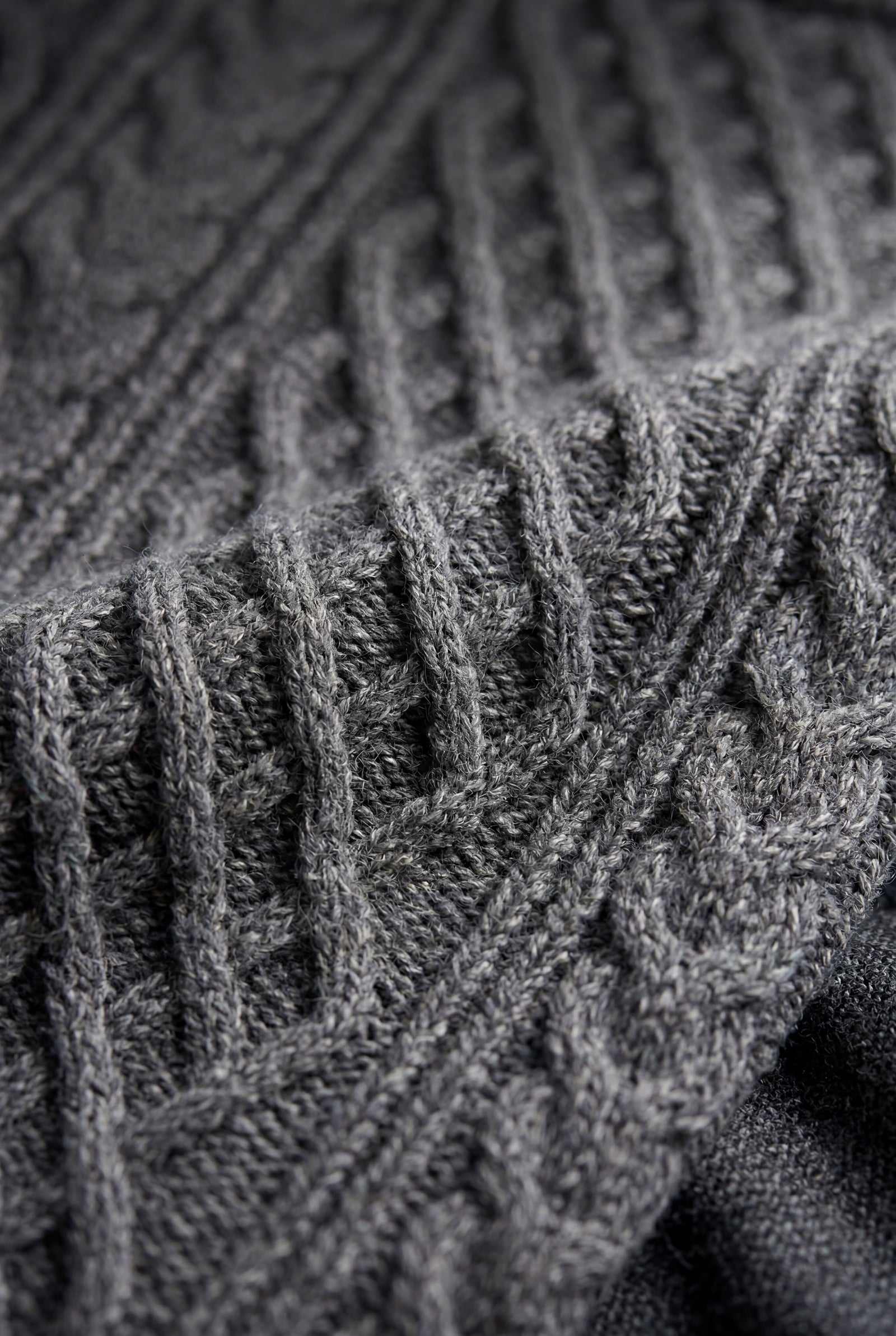 Gray Women's Chunky Cable Crew Neck Sweater - Sweaters - Photo 4