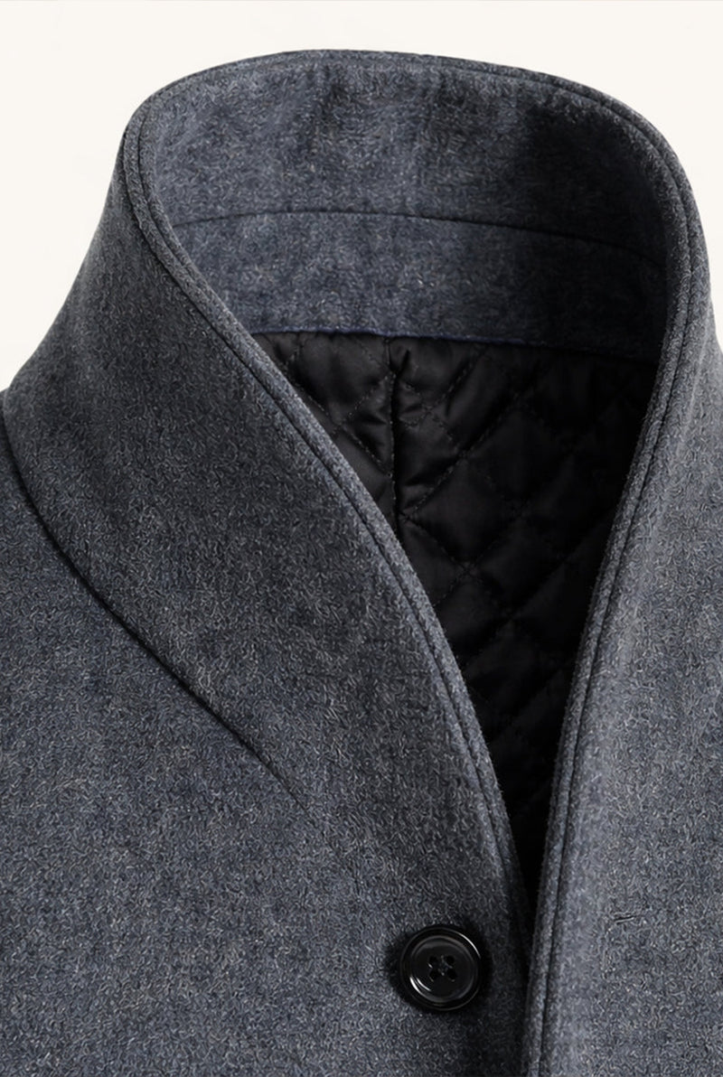 Wool Blend Overcoat in Gray — detail