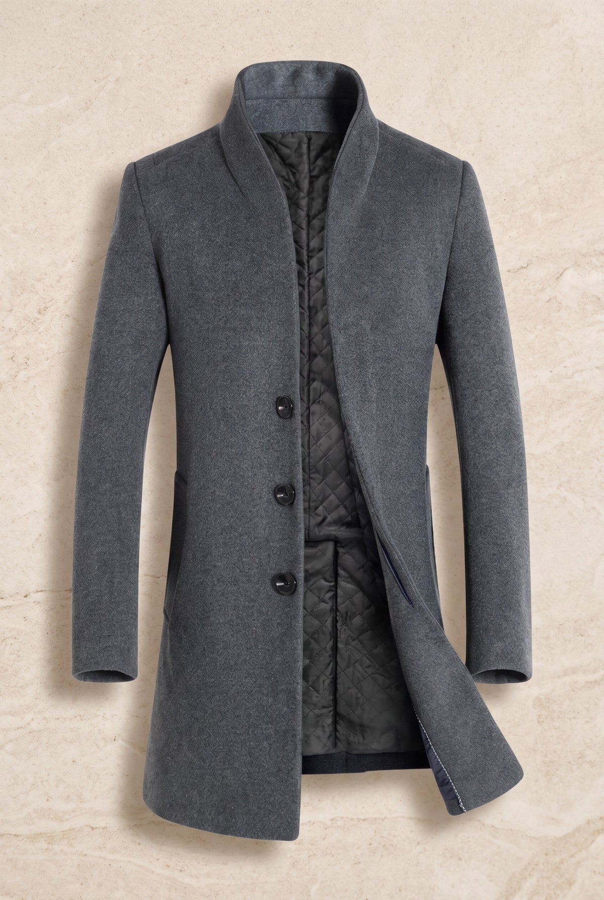 Wool Blend Overcoat in Gray — Stilenza main image