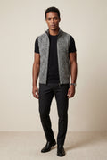 Gray Zip-front Colorblock Knitted Vest with Stand Collar - Knitted vests - Photo 10