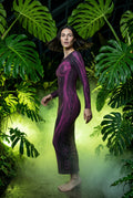 Pink Illusion Contour Print Bodycon Maxi Dress - Photo 8