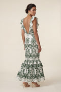 Green Ivory Green Embroidered Ruffle-trim Maxi Dress - Photo 2