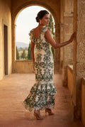 Green Ivory Green Embroidered Ruffle-trim Maxi Dress - Photo 4