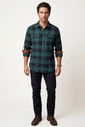 Green Large Check Plaid Long Sleeve Button Down Shirt - Casual shirts - Photo 8
