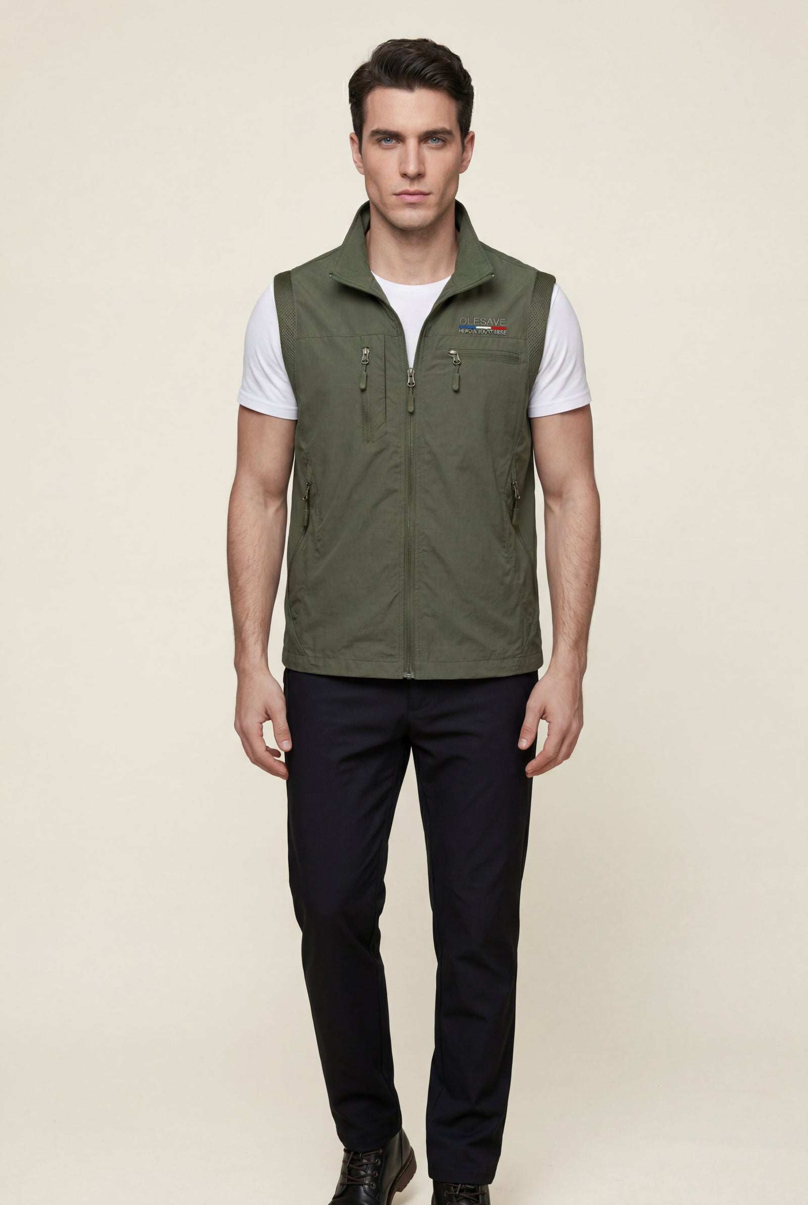 Green Lightweight Multi-pocket Utility Cargo Vest - Cargo vests - Photo 17